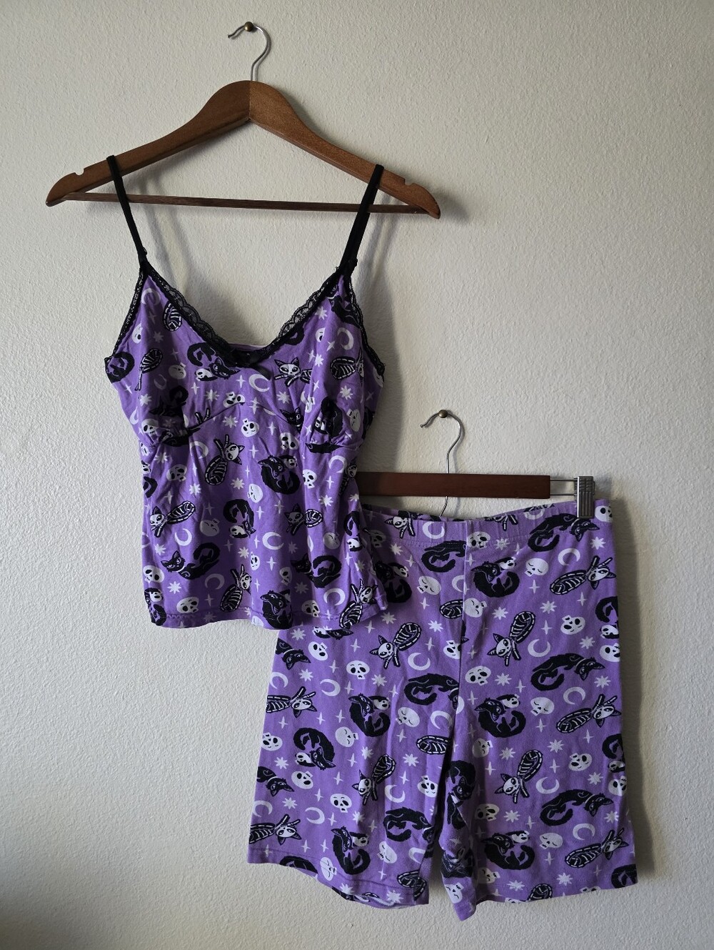 Killstar Purple Cat Cami & Short Sleep Set